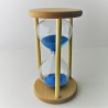 Sanduhr 30 min. 15 cm Hellblau, im Holzgestell Buche rund