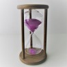 Sanduhr 60 min. 15 cm im Holzgestell Nusbaum dunkel rund