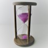 Sanduhr 60 min. 15 cm im Holzgestell Nusbaum dunkel rund