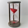 Sanduhr 60 min. 15 cm im Holzgestell Nusbaum dunkel rund