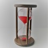Sanduhr 60 min. 15 cm im Holzgestell Nusbaum dunkel rund