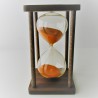 Sanduhr 10 Min. 15 cm Orange, Glas im  Holzgestell Nussbaum dunkel Sanduhr 10 Min. 15 cm Orange, Glas im  Holzgestell Nussbaum dunkel
