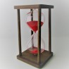 Sanduhr 60 Min. 15 cm Glas im  Holzgestell Nussbaum - Buche dunkel