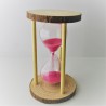 Sanduhr 0,5 Min. 16cm Rosa, Glas im Naturholz Gestell, 30 Sekunden