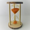 Sanduhr 10 Min. 16cm Orange, Glas im Naturholz Gestell, Sanduhr 10 Min. 16cm Orange, Glas im Naturholz Gestell,