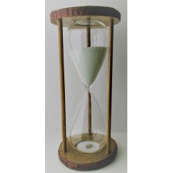 Sanduhr 50 Min. 28cm Weiss, Glas im Naturholz Gestell,