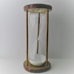 Sanduhr 60 Min. 28cm Glas im Naturholz Gestell,