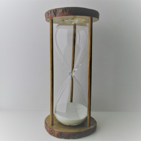 Sanduhr 60 Min. 28cm Glas im Naturholz Gestell,