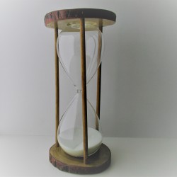Sanduhr 60 Min. 28cm Glas im Naturholz Gestell,