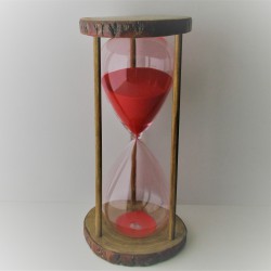 Sanduhr 60 Min. 28cm Glas im Naturholz Gestell,