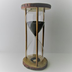 Sanduhr 60 Min. 28cm Glas im Naturholz Gestell,