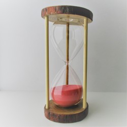 Sanduhr 60 Min. 28cm Glas im Naturholz Gestell,