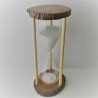 Sanduhr 50 Min. 28cm Weiss, Glas im Naturholz Gestell, Sanduhr 50 Min. 28cm Weiss, Glas im Naturholz Gestell,