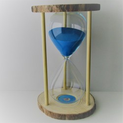 Sanduhr 120 Min. 28cm Glas Sand verschiedene Farben, im Naturholz Gestell