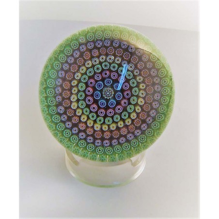 Glas Millefiori Briefbeschwerer Kristallglas Baccarat  1989