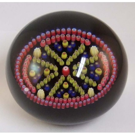 Glas Millefiori Briefbeschwerer Kristallglas Baccarat  1990