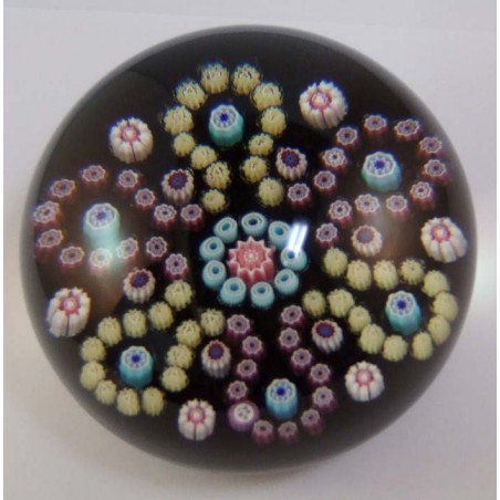 Glas Glas Millefiori Briefbeschwerer Kristallglas Baccarat  1990