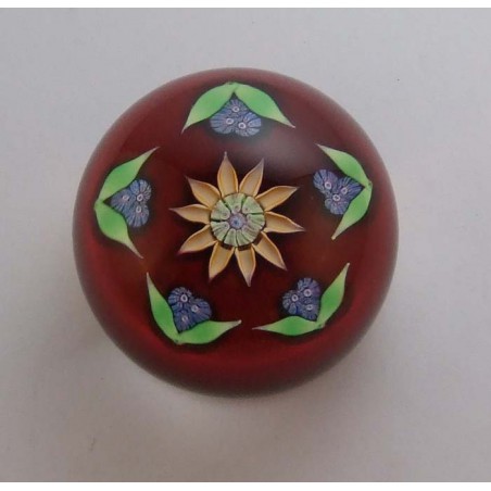 Glas Paperweight rot Perthshire  GB