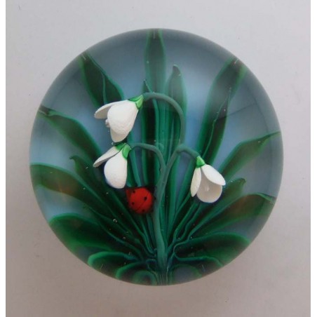 Glas Briefbeschwerer  F Saint Louis Kristallglas 1988