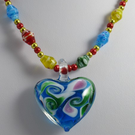 Muranoglas Kette mit Herz