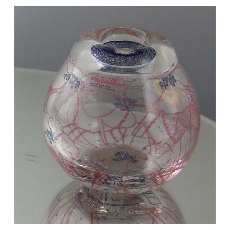 Glas Vase 5cm Vera Walther 1988 DE