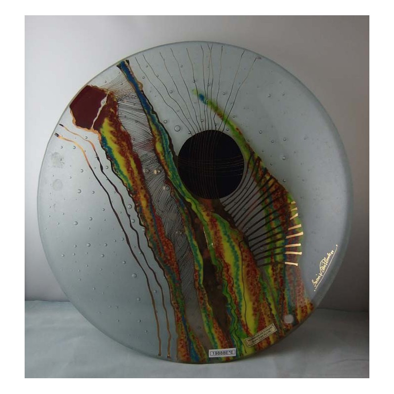 Glas Schale 33cm E&E Plank AT mit Gold bemalt