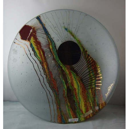 Glas Schale 33cm E&E Plank AT mit Gold bemalt