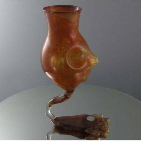 Glas Kopf 14cm U. Recht 1987 CH