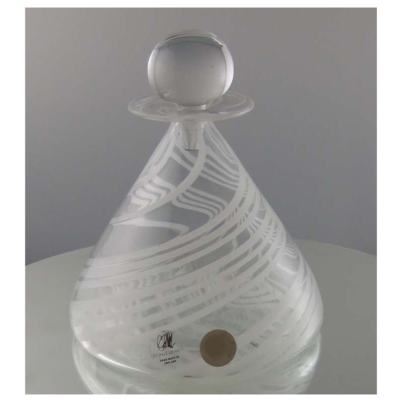 Glas Flacon 11.5cm klar-weiss konisch 1987 GB