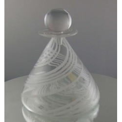 Glas Flacon 11.5cm klar-weiss konisch 1987 GB