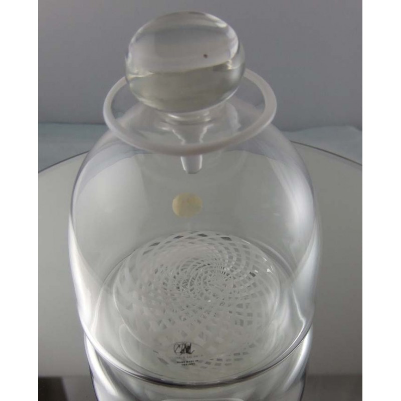 Glas Flacon 11.3cm klar - weiss 1987 GB