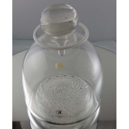 Glas Flacon 11.3cm klar - weiss 1987 GB