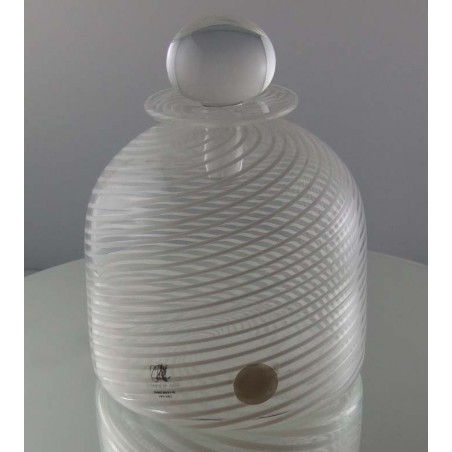 Glas Flacon 11cm klar - weiss 1987 GB
