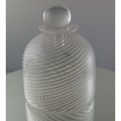 Glas Flacon 11cm klar - weiss 1987 GB