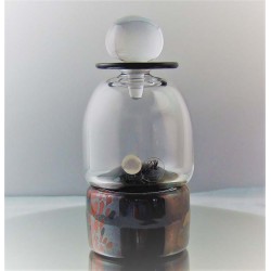 Glas Flacon 13cm klar 1987 GB