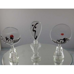 Glas Flacon 10cm Landschaft 1990 CH