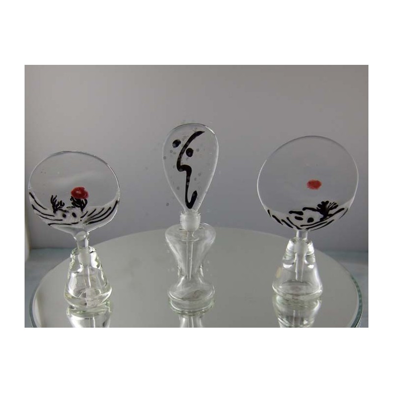 Glas Flacon 10cm Landschaft 1990 CH