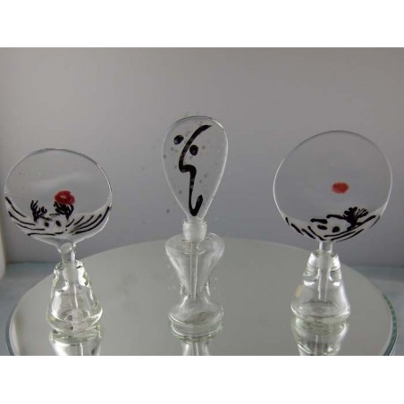 Glas Flacon 10cm Landschaft 1990 CH