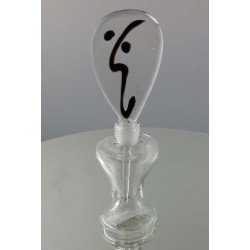Glas Flacon 11cm Gesicht 1990 CH