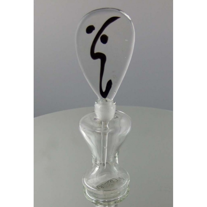 Glas Flacon 11cm Gesicht 1990 CH