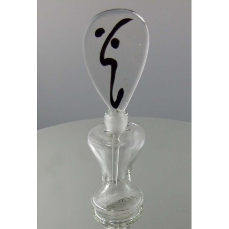 Glas Flacon 11cm Gesicht 1990 CH