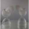 Glas Flacon 14cm Vögel 1990 CH