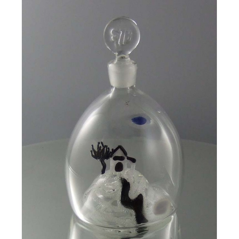 Glas Flacon 10cm Landschaft  Stadelmann 1990 CH