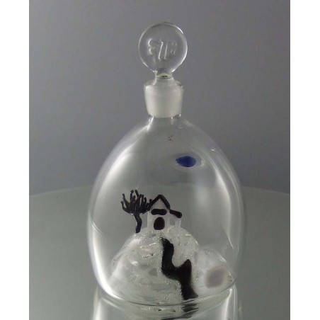 Glas Flacon 10cm Landschaft  Stadelmann 1990 CH