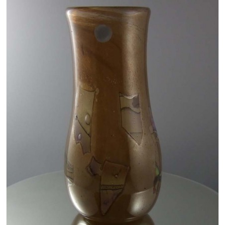 Glas Vase 17cm von AM Molnar  1983 DE