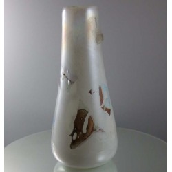 Glas Vase 17cm von AM Molnar  1980 DE