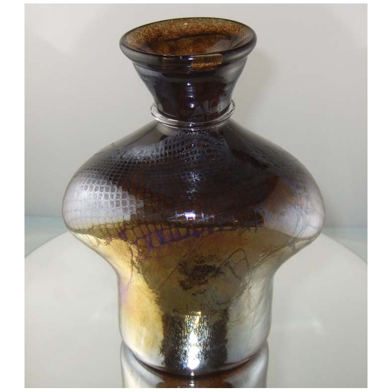 Glas Vase 15.5cm von AM Molnar  1980 DE