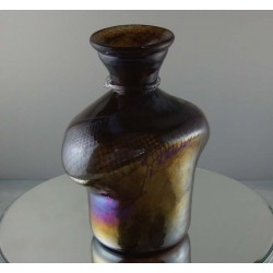 Glas Vase 15.5cm von AM Molnar  1980 DE