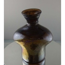 Glas Vase 15.5cm von AM Molnar  1980 DE