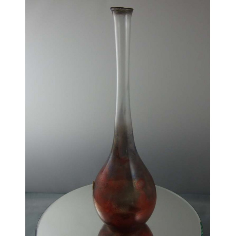 Glas Vase 28cm von P. Molnar  1980 DE